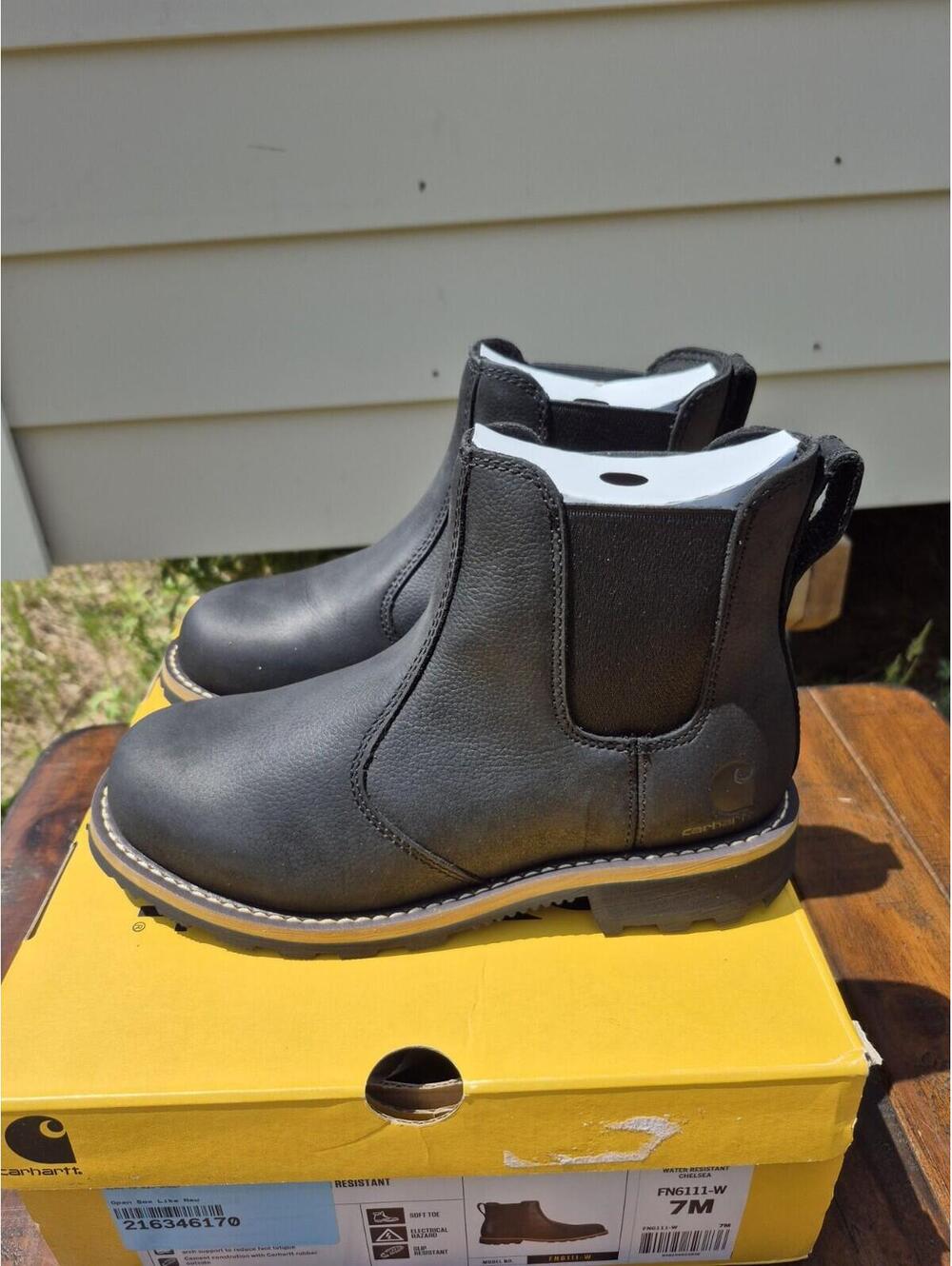 Carhartt Women's Frontier Soft Toe WaterResistant Chelsea Boot Black FN6111W 7 - Picture 4 of 8